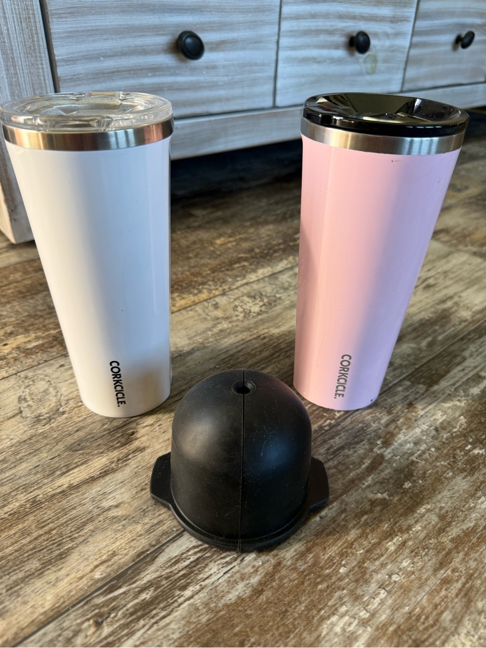 Corkcicle Tumbler Travel Mugs Set with silicone invisiball ice ball lid